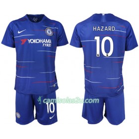 Camisolas de Futebol Chelsea HAZARD 10 Criança Equipamento Principal 2018/19 Manga Curta